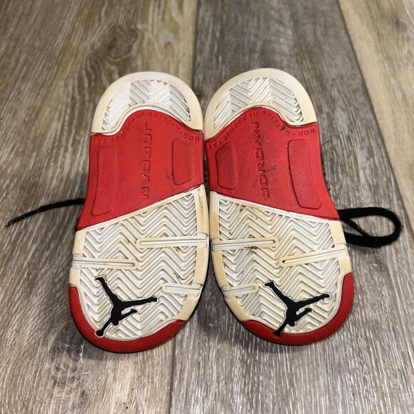 Nike Air Jordan 5 V Retro Bred Black Red 440890-008 Toddler Youth Size 5C Shoes - Picture 10 of 11